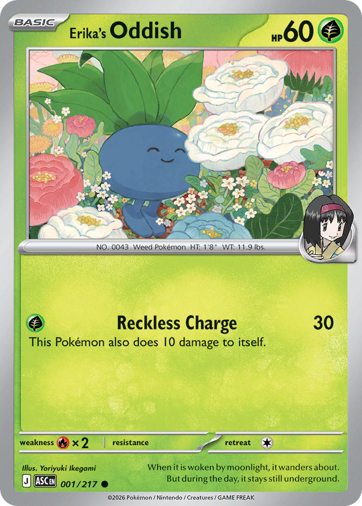 Erika's Oddish 001/217 Common Ascended Heroes Pokémon card