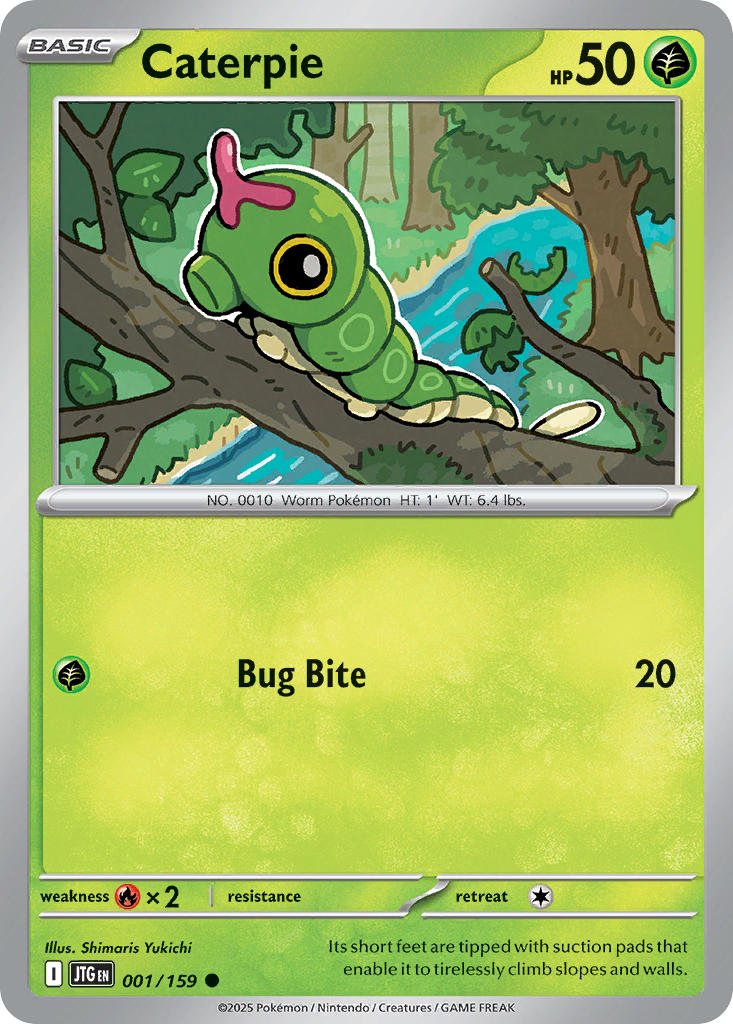 Caterpie 001/159 Common Journey Together Pokémon card