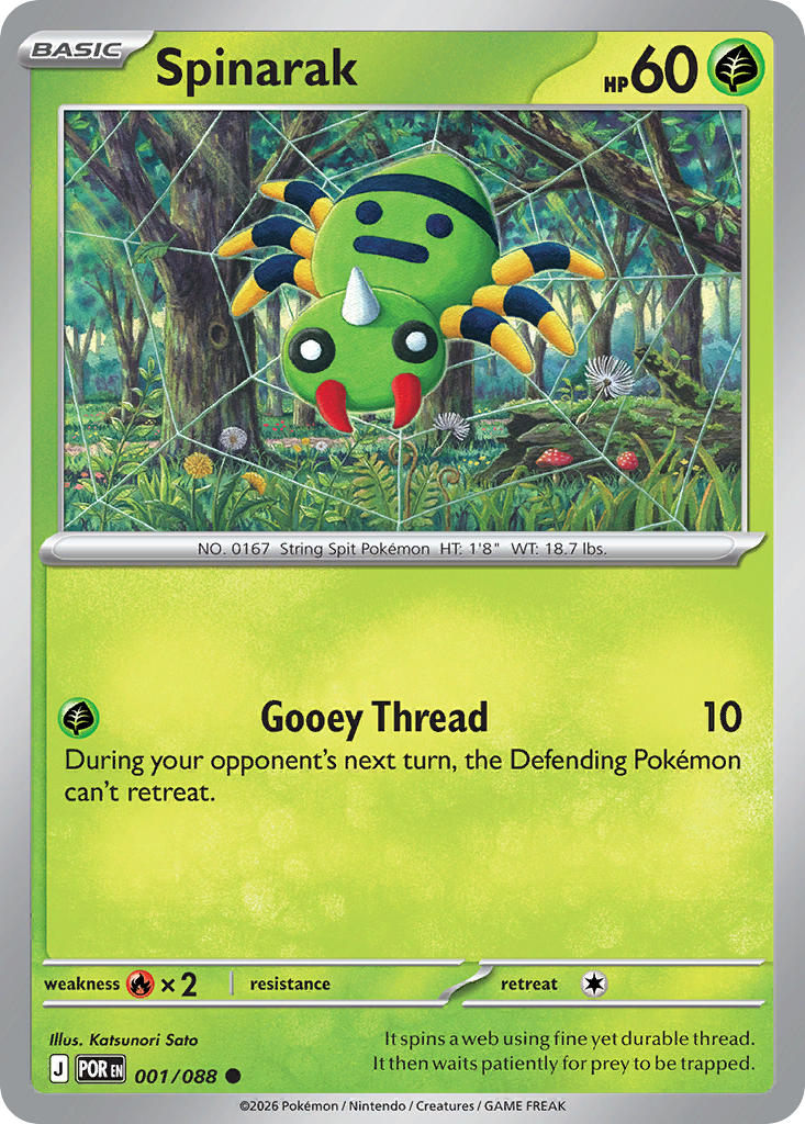Spinarak 001/088 Common Perfect Order Pokémon card
