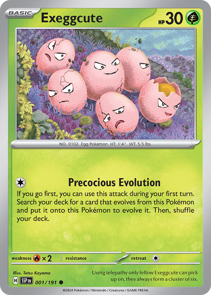 Exeggcute 001/191 Common Surging Sparks Pokémon card