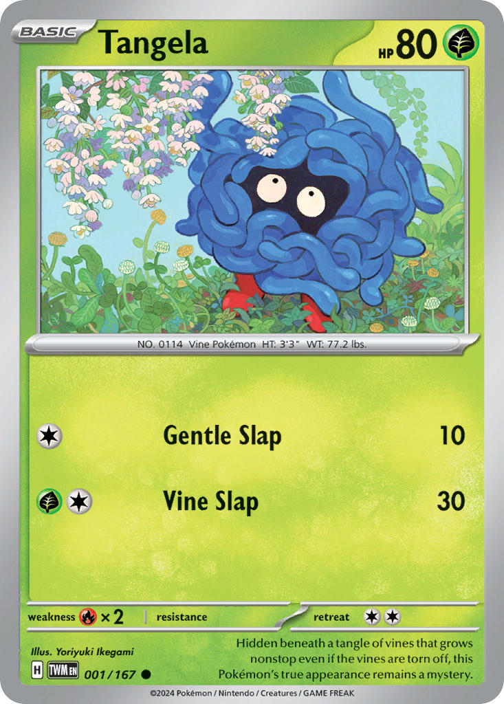 Tangela 001/167 Common Twilight Masquerade Pokémon card
