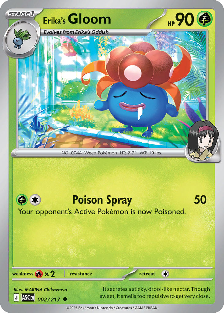 Erika's Gloom 002/217 Uncommon Ascended Heroes Pokémon card