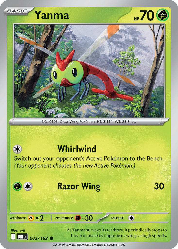 Yanma 002/182 Common Destined Rivals Pokémon card