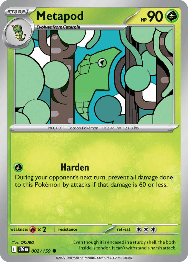 Metapod 002/159 Common Journey Together Pokémon card