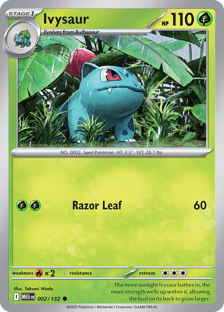 Ivysaur 002/132 Uncommon Mega Evolution Pokémon card