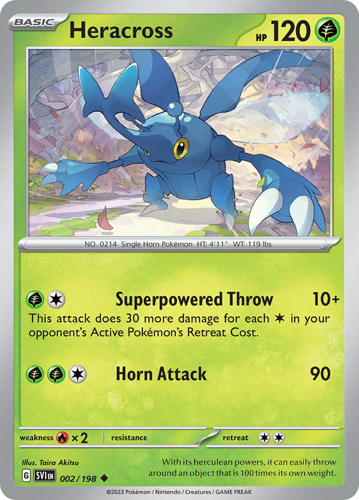 Heracross 002/198 Uncommon Scarlet & Violet Pokémon card