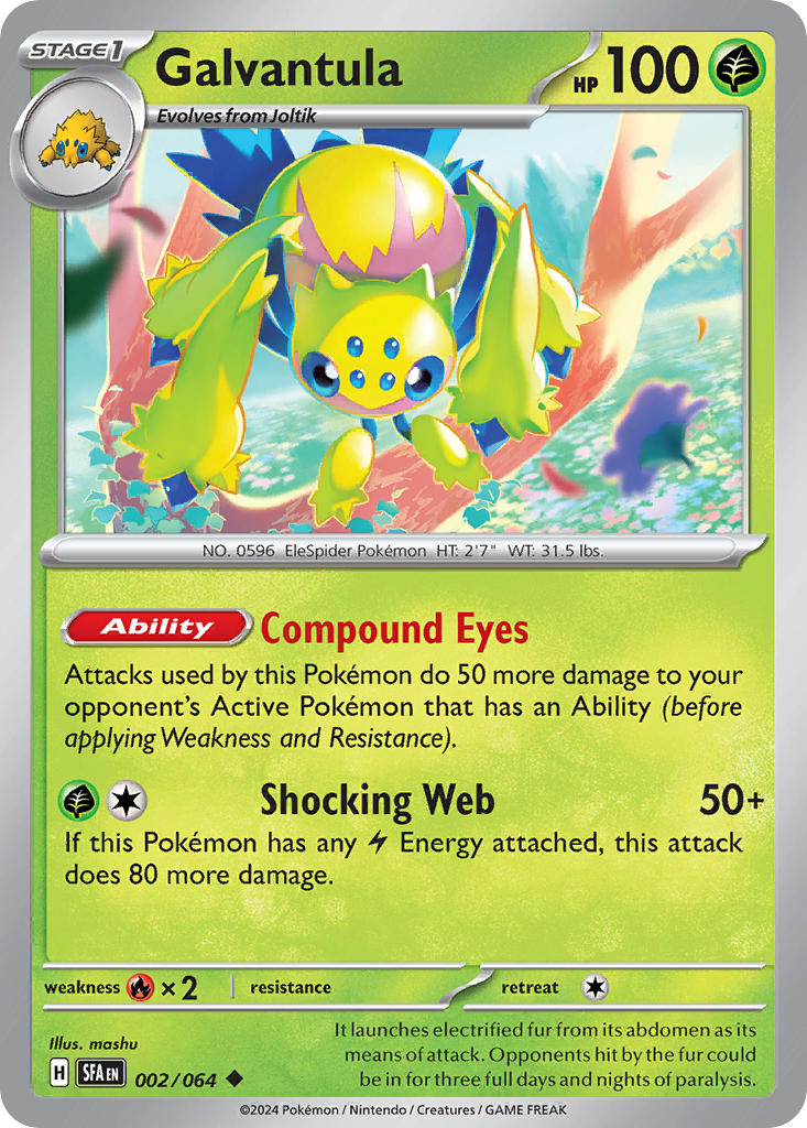 Galvantula 002/064 Uncommon Shrouded Fable Pokémon card