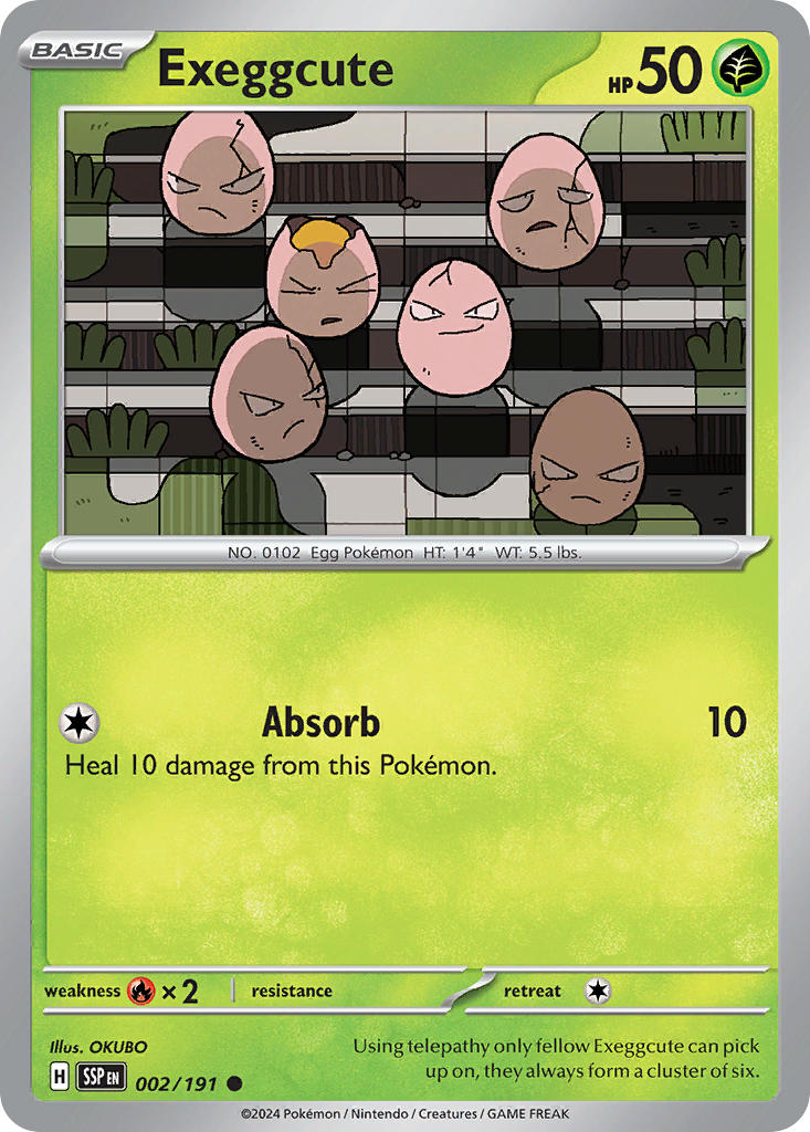 Exeggcute 002/191 Common Surging Sparks Pokémon card