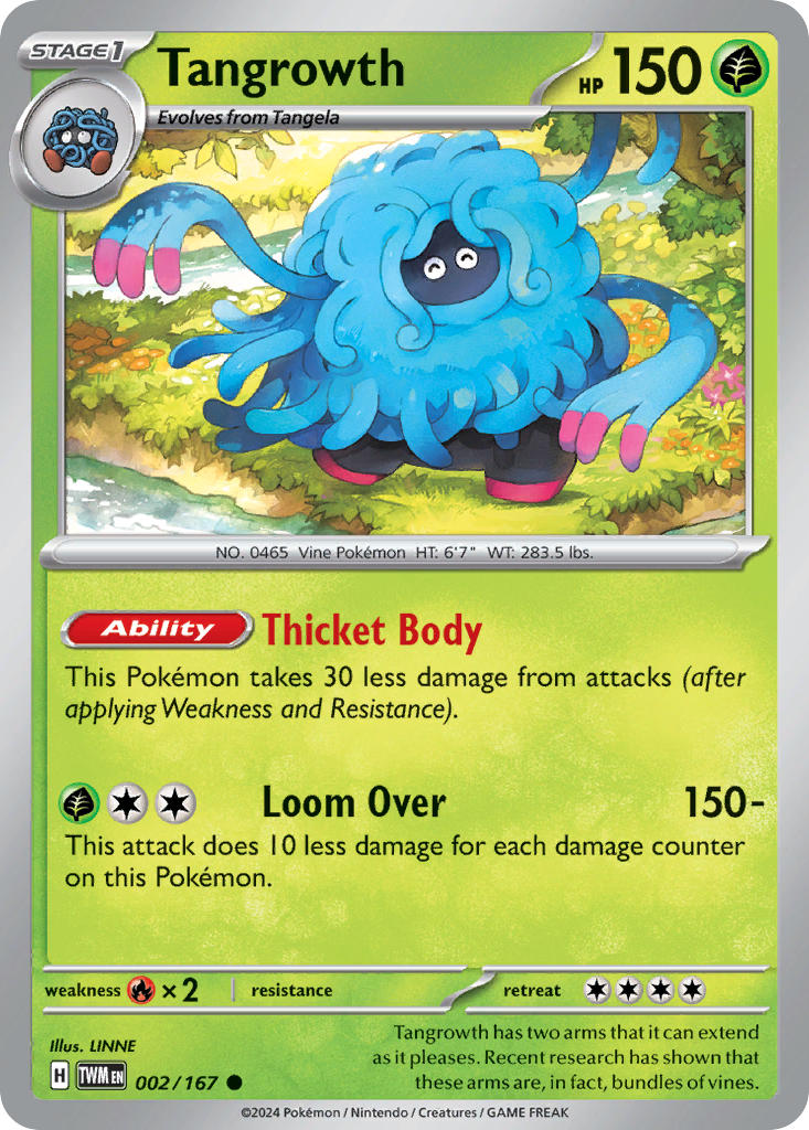 Tangrowth 002/167 Common Twilight Masquerade Pokémon card