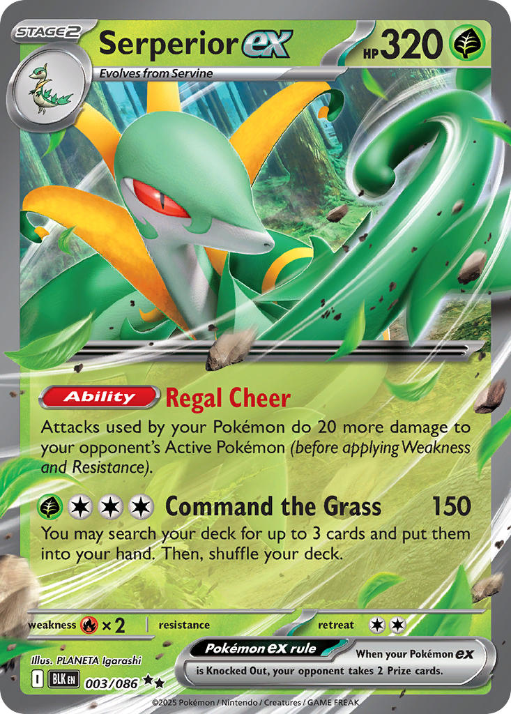 Serperior EX 003/086 Double Rare Black Bolt Pokémon card
