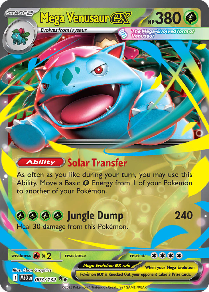 Mega Venusaur EX 003/132 Double Rare Mega Evolution Pokémon card