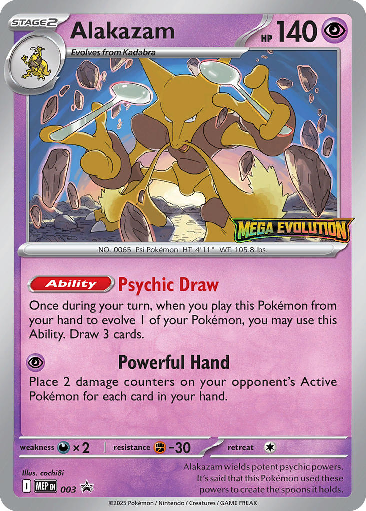 Alakazam 003/MEP Promo Mega Evolution Promos Pokémon card
