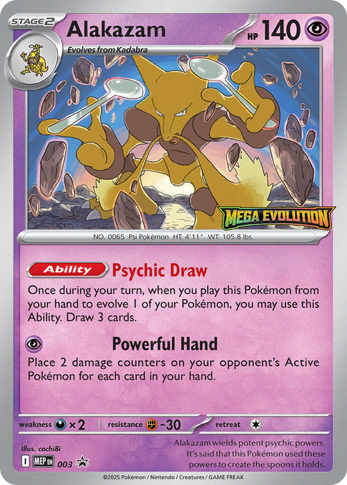 Alakazam 003/MEP Promo Mega Evolution Promos Pokémon card