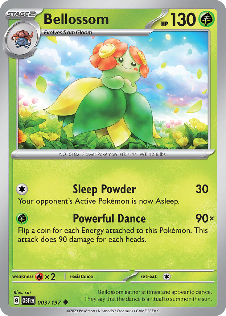 Bellossom 003/197 Uncommon Obsidian Flames Pokémon card