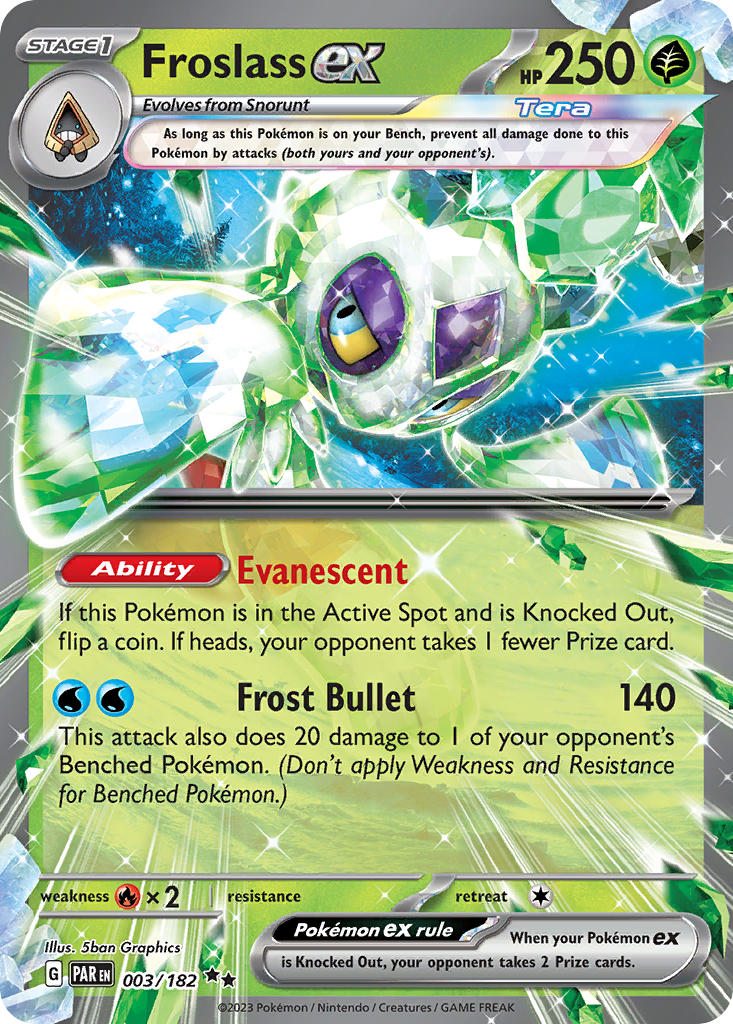 Froslass EX 003/182 Double Rare Paradox Rift Pokémon card