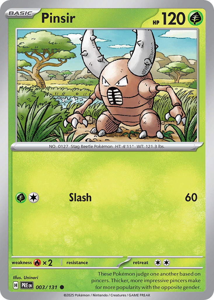 Pinsir 003/131 Common Prismatic Evolutions Pokémon card