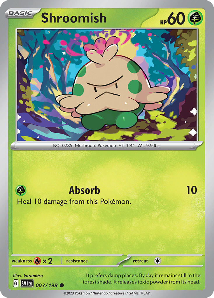 Shroomish 003/198 Common Scarlet & Violet Pokémon card