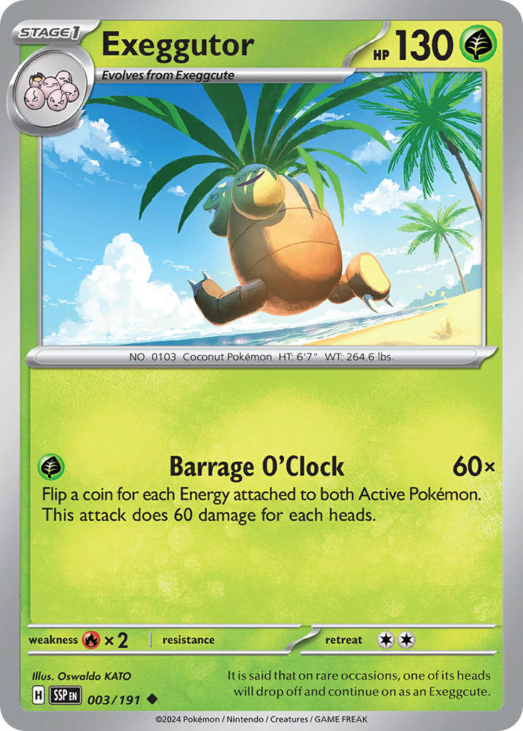 Exeggutor 003/191 Common Surging Sparks Pokémon card