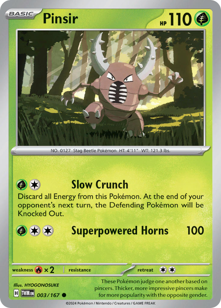 Pinsir 003/167 Common Twilight Masquerade Pokémon card