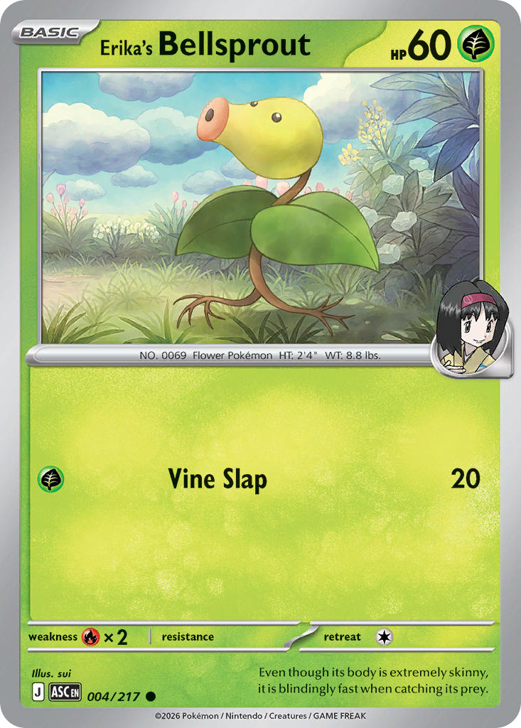 Erika's Bellsprout 004/217 Common Ascended Heroes Pokémon card