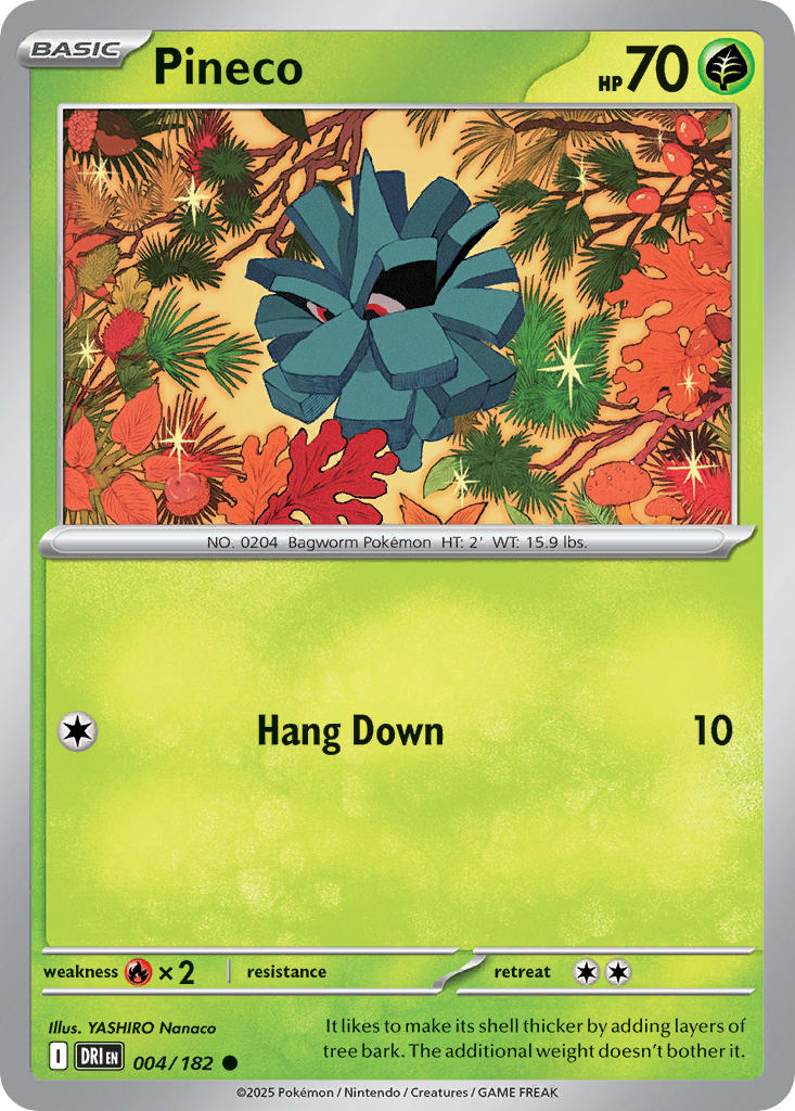 Pineco 004/182 Common Destined Rivals Pokémon card