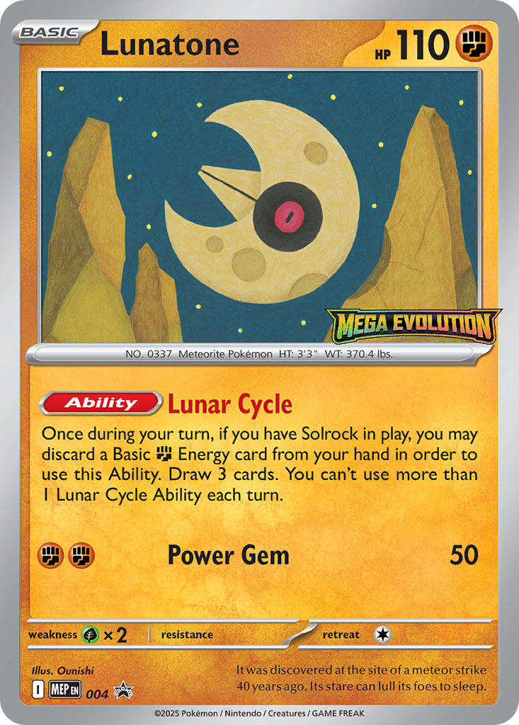 Lunatone 004/MEP Promo Mega Evolution Promos Pokémon card