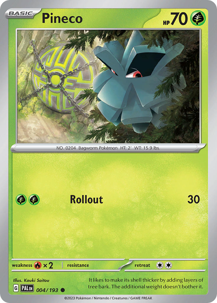 Pineco 004/193 Common Paldea Evolved Pokémon card