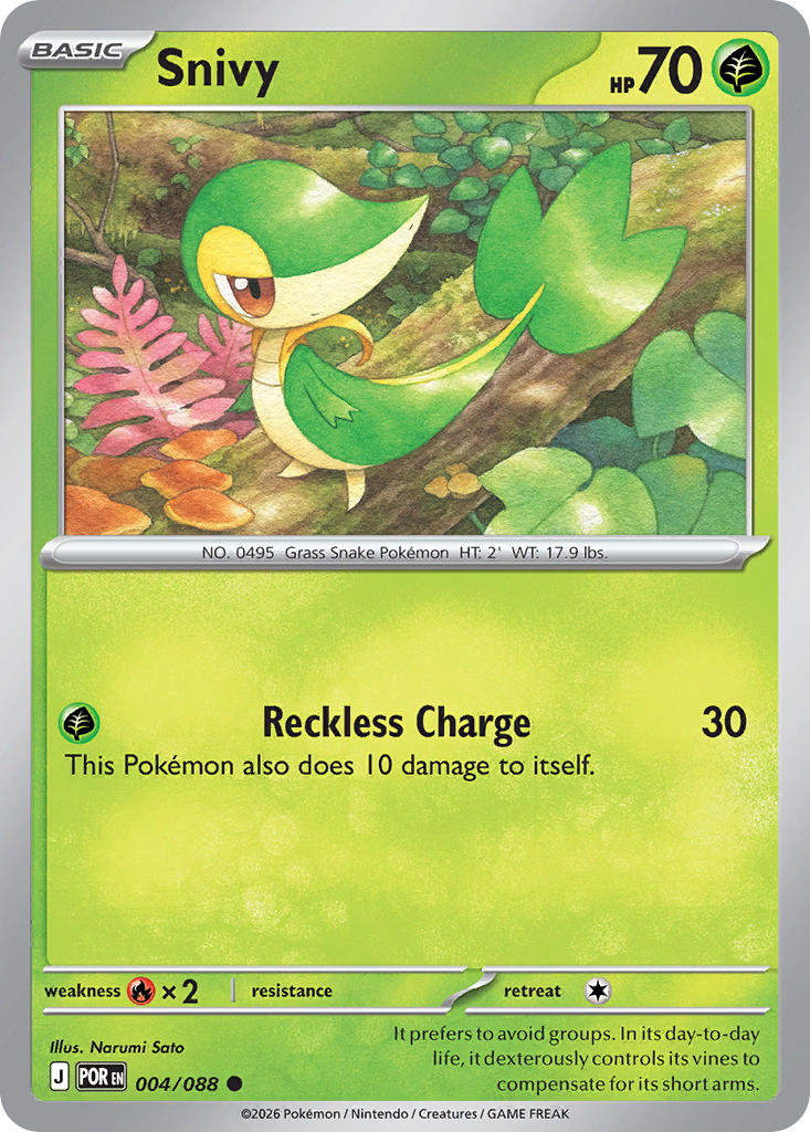 Snivy 004/088 Common Perfect Order Pokémon card