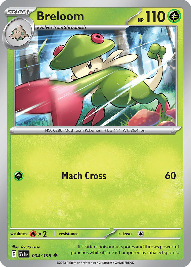 Breloom 004/198 Uncommon Scarlet & Violet Pokémon card