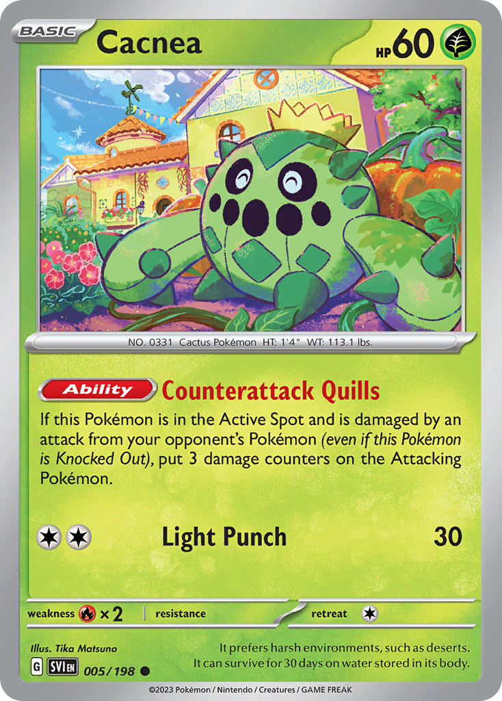 Cacnea 005/198 Common Scarlet & Violet Pokémon card