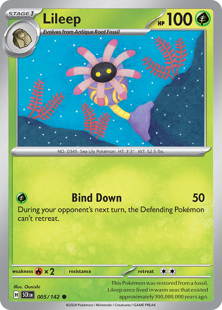 Lileep 005/142 Common Stellar Crown Pokémon card
