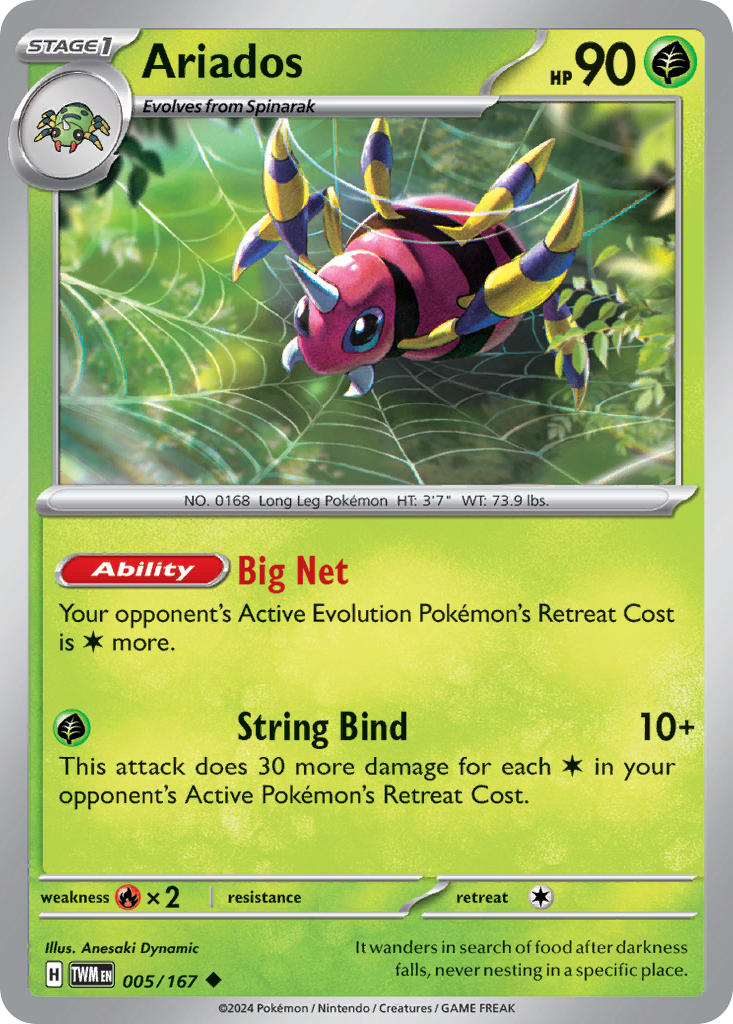 Ariados 005/167 Uncommon Twilight Masquerade Pokémon card