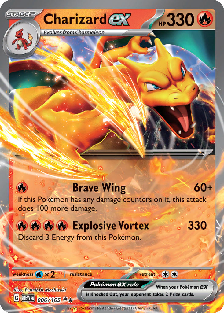 Charizard EX 006/165 Double Rare 151 Pokémon card