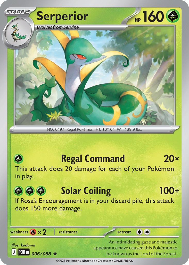 Serperior 006/088 Rare Perfect Order Pokémon card