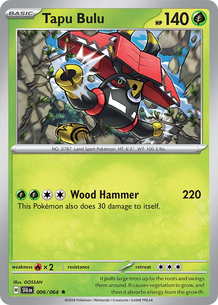 Tapu Bulu 006/064 Rare Shrouded Fable Pokémon card