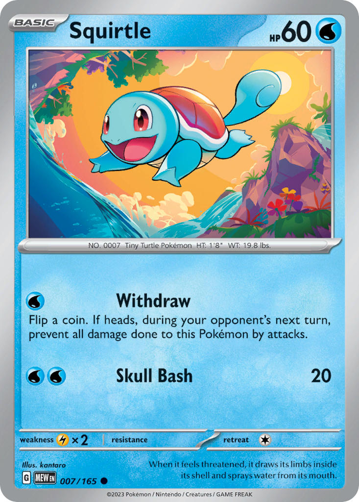 Squirtle 007/165 Common 151 Pokémon card