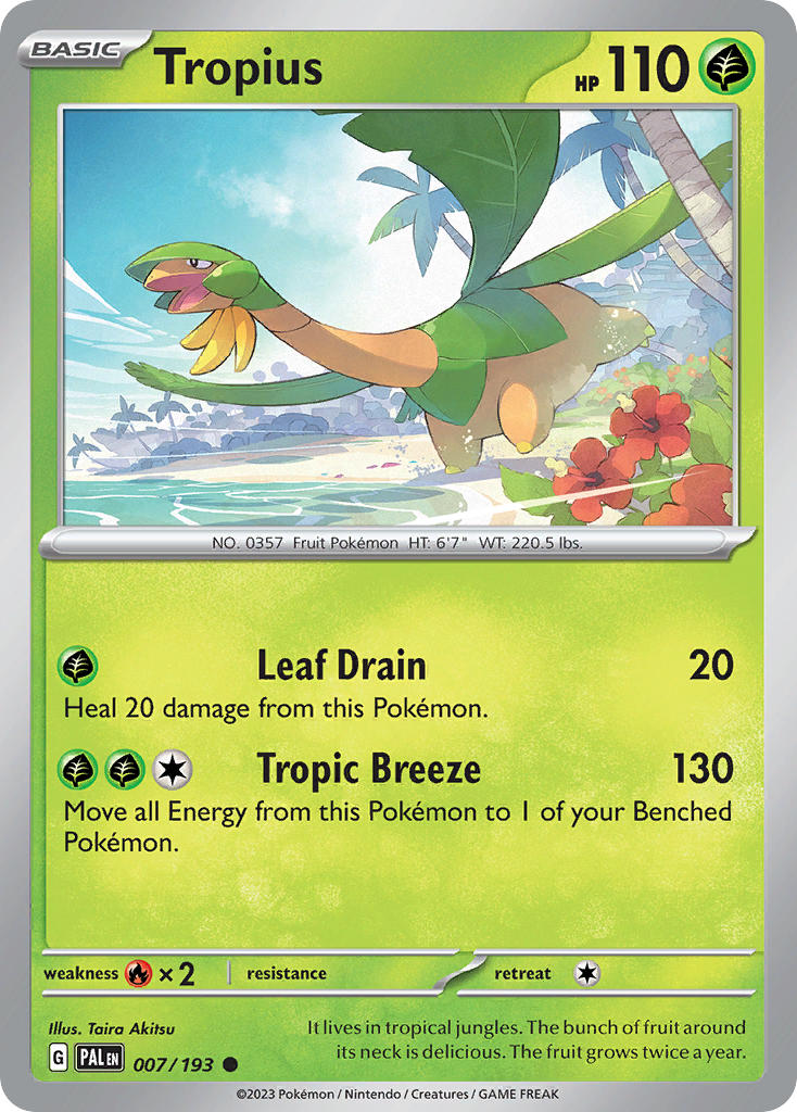 Tropius 007/193 Uncommon Paldea Evolved Pokémon card