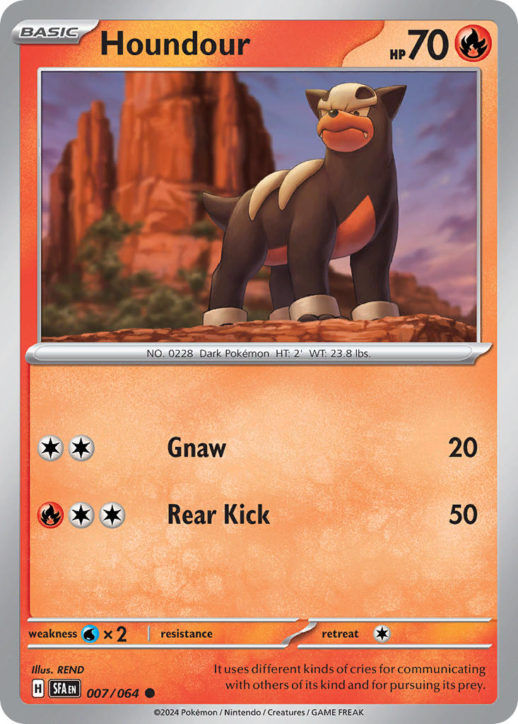 Houndour 007/064 Common Shrouded Fable Pokémon card
