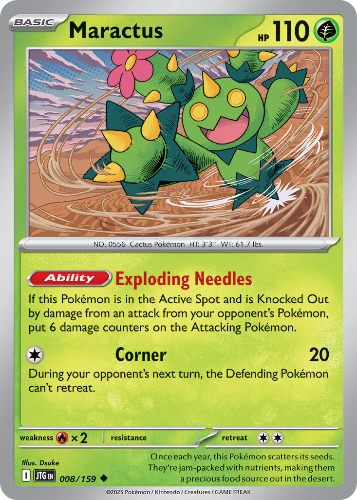 Maractus 008/159 Common Journey Together Pokémon card