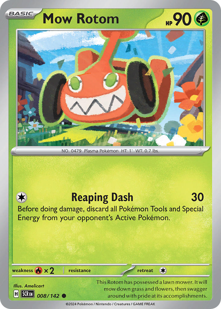 Mow Rotom 008/142 Common Stellar Crown Pokémon card