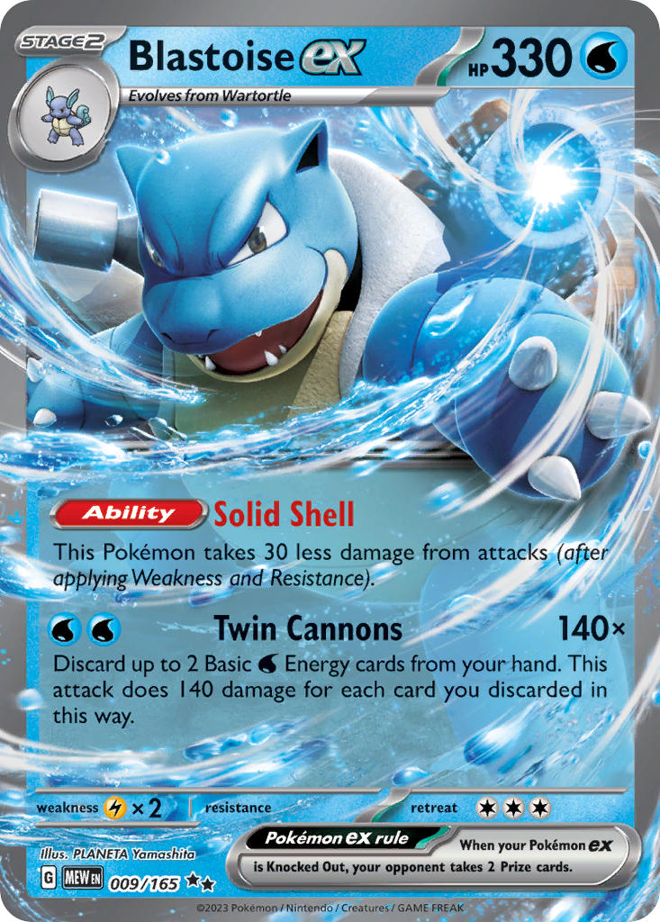 Blastoise EX 009/165 Double Rare 151 Pokémon card