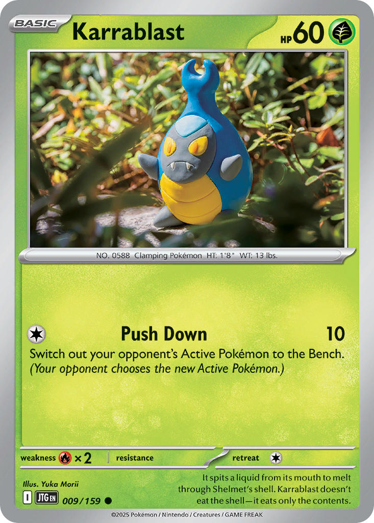 Karrablast 009/159 Common Journey Together Pokémon card