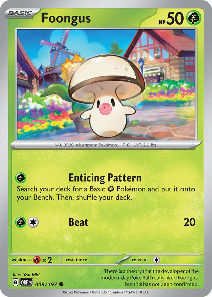 Foongus 009/197 Common Obsidian Flames Pokémon card