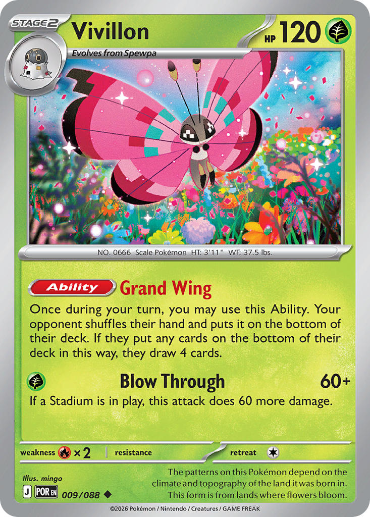 Vivillon 009/088 Uncommon Perfect Order Pokémon card