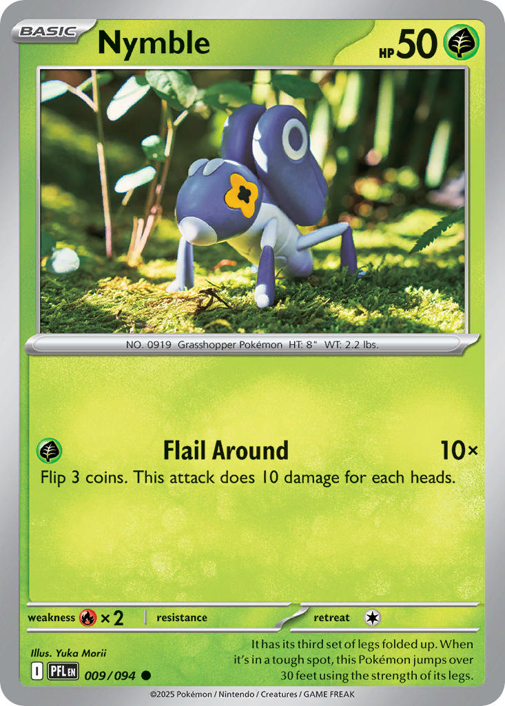 Nymble 009/094 Common Phantasmal Flames Pokémon card