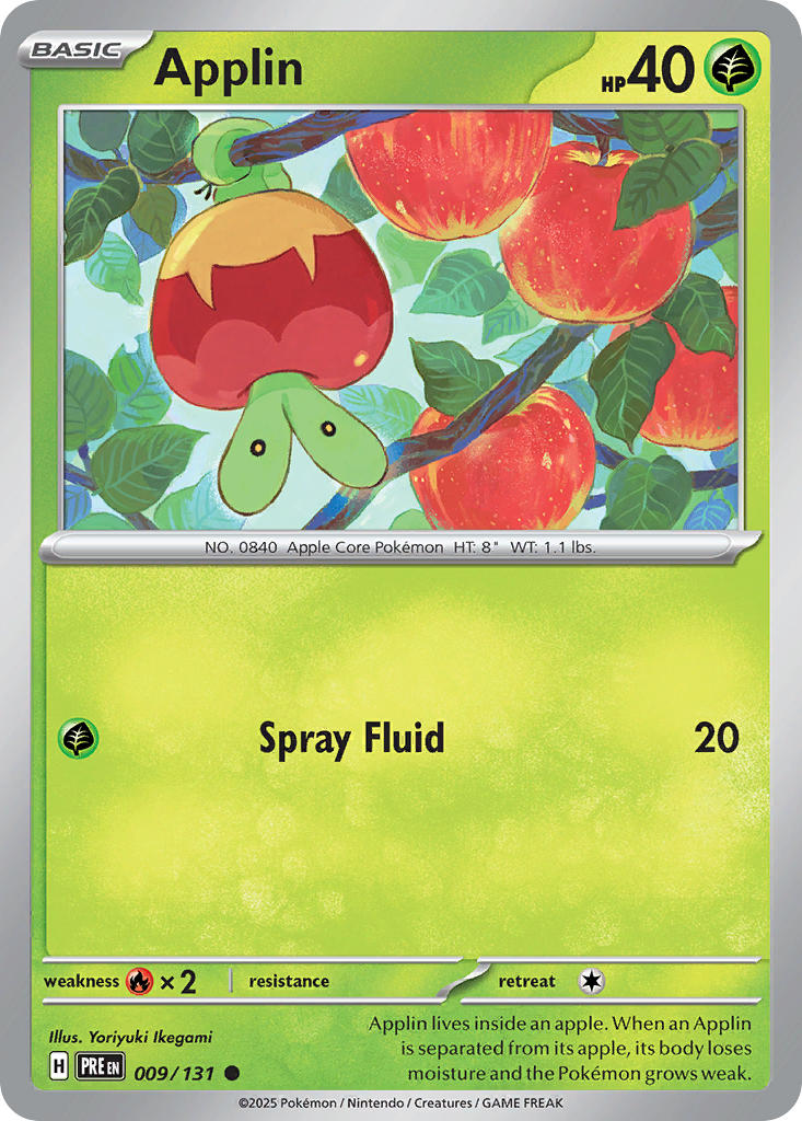 Applin 009/131 Common Prismatic Evolutions Pokémon card