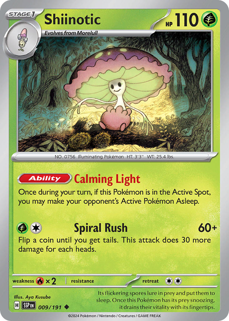 Shiinotic 009/191 Common Surging Sparks Pokémon card
