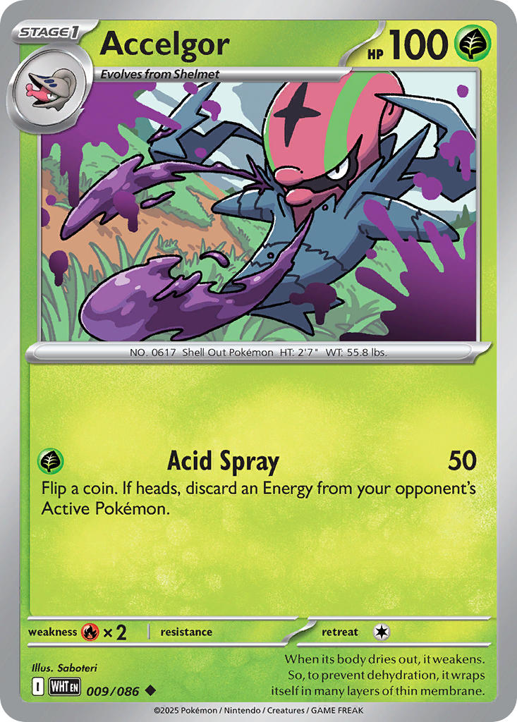 Accelgor 009/086 Uncommon White Flare Pokémon card