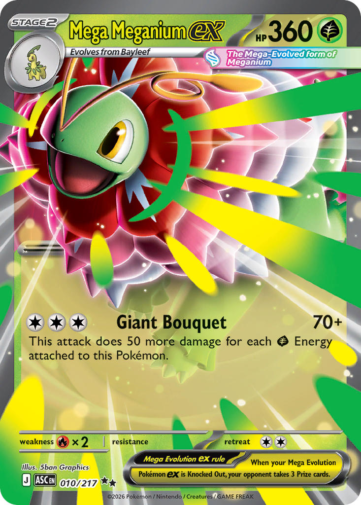 Mega Meganium EX 010/217 Double Rare Ascended Heroes Pokémon card