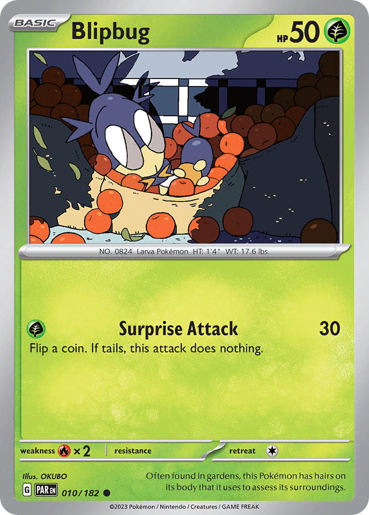 Blipbug 010/182 Common Paradox Rift Pokémon card
